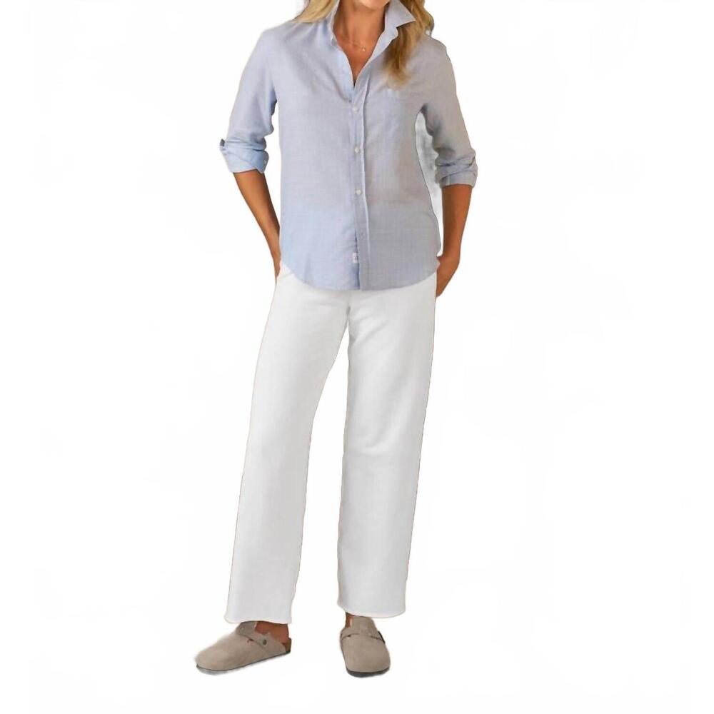 NEW FRANK & EILEEN eileen flannel relaxed button-up shirt in light blue houndsto - Picture 5 of 6